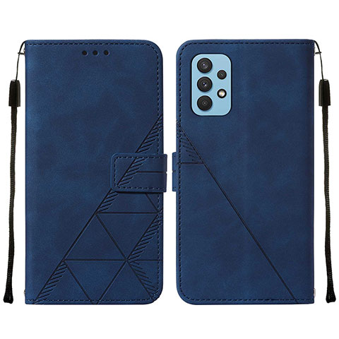 Funda de Cuero Cartera con Soporte Carcasa Y01B para Samsung Galaxy M32 5G Azul