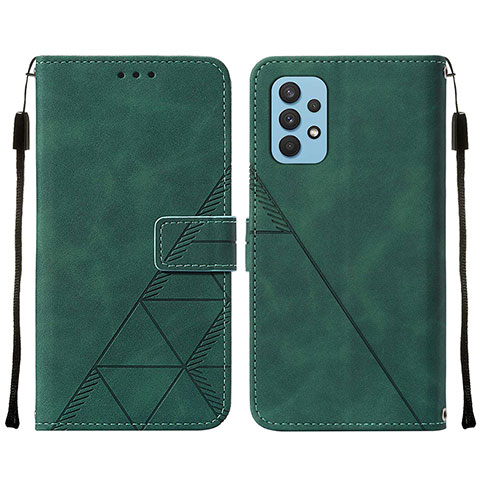 Funda de Cuero Cartera con Soporte Carcasa Y01B para Samsung Galaxy M32 5G Verde