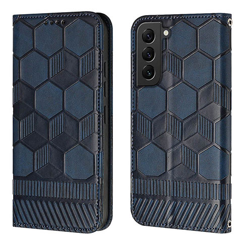 Funda de Cuero Cartera con Soporte Carcasa Y01B para Samsung Galaxy S21 5G Azul