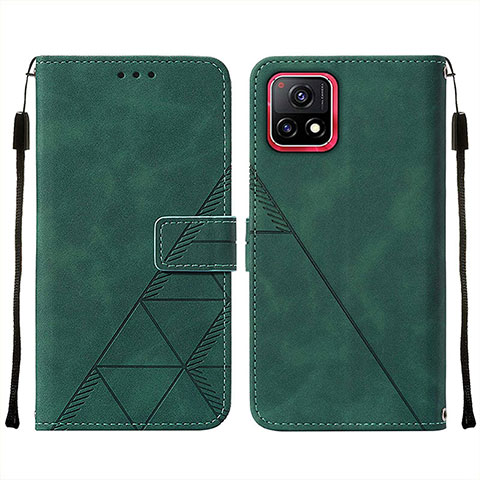 Funda de Cuero Cartera con Soporte Carcasa Y01B para Vivo iQOO U3 5G Verde