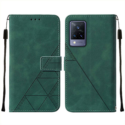 Funda de Cuero Cartera con Soporte Carcasa Y01B para Vivo V21 5G Verde