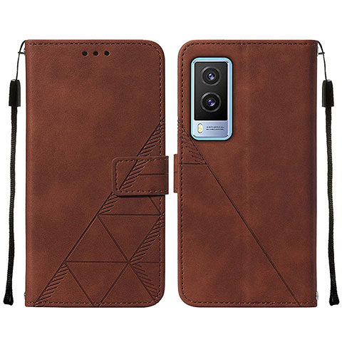 Funda de Cuero Cartera con Soporte Carcasa Y01B para Vivo V21e 5G Marron