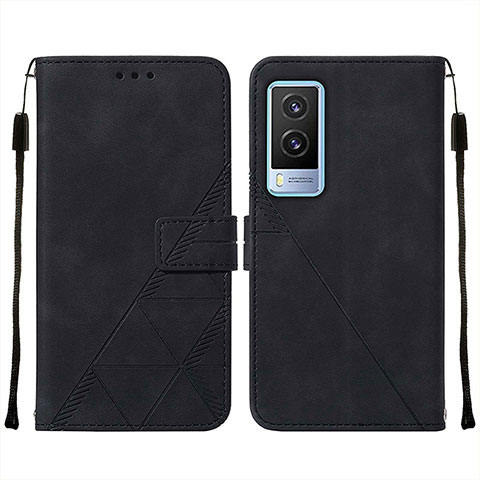 Funda de Cuero Cartera con Soporte Carcasa Y01B para Vivo V21e 5G Negro