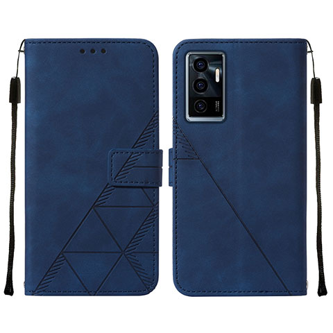 Funda de Cuero Cartera con Soporte Carcasa Y01B para Vivo V23e 5G Azul