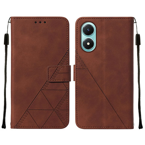 Funda de Cuero Cartera con Soporte Carcasa Y01B para Vivo Y02S Marron