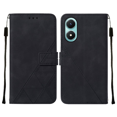 Funda de Cuero Cartera con Soporte Carcasa Y01B para Vivo Y02S Negro