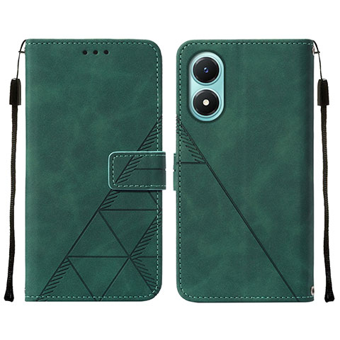 Funda de Cuero Cartera con Soporte Carcasa Y01B para Vivo Y02S Verde