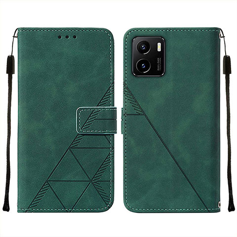 Funda de Cuero Cartera con Soporte Carcasa Y01B para Vivo Y15S Verde