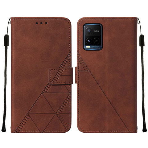 Funda de Cuero Cartera con Soporte Carcasa Y01B para Vivo Y21s Marron