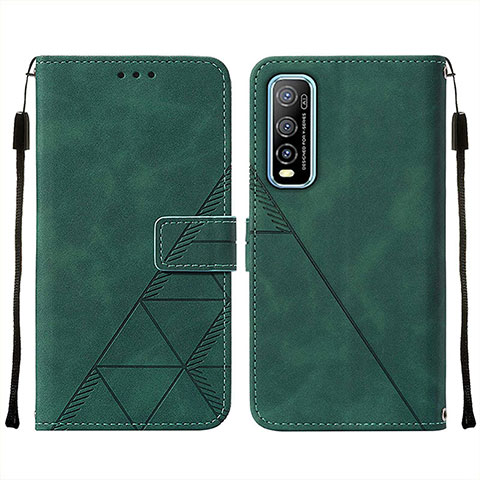 Funda de Cuero Cartera con Soporte Carcasa Y01B para Vivo Y50t Verde