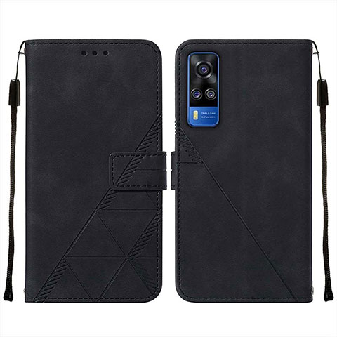 Funda de Cuero Cartera con Soporte Carcasa Y01B para Vivo Y51 (2021) Negro