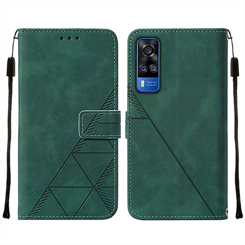 Funda de Cuero Cartera con Soporte Carcasa Y01B para Vivo Y51A Verde