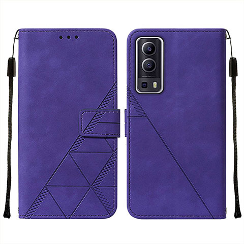 Funda de Cuero Cartera con Soporte Carcasa Y01B para Vivo Y52 5G Morado