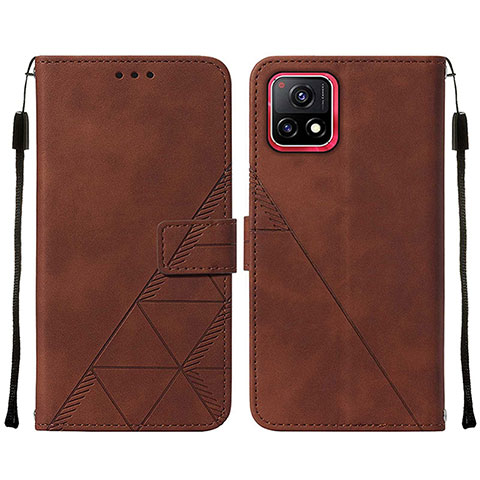 Funda de Cuero Cartera con Soporte Carcasa Y01B para Vivo Y52s 5G Marron