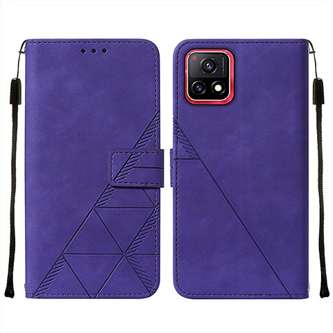 Funda de Cuero Cartera con Soporte Carcasa Y01B para Vivo Y52s t1 5G Morado