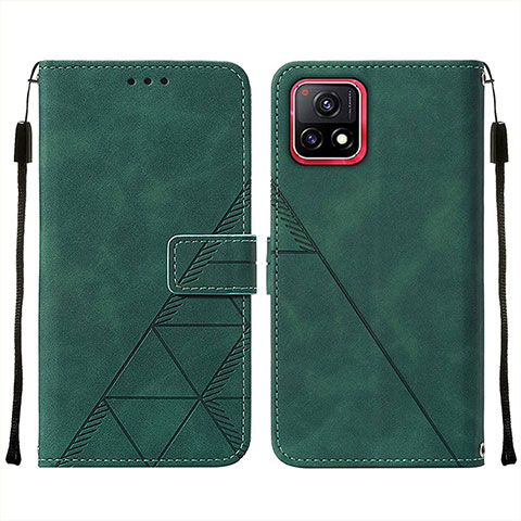 Funda de Cuero Cartera con Soporte Carcasa Y01B para Vivo Y54s 5G Verde