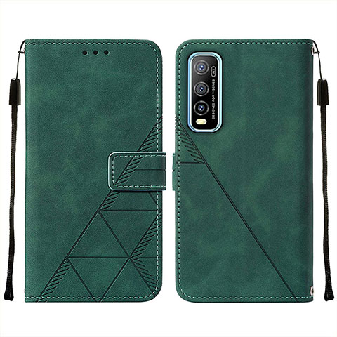 Funda de Cuero Cartera con Soporte Carcasa Y01B para Vivo Y70t 5G Verde