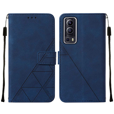 Funda de Cuero Cartera con Soporte Carcasa Y01B para Vivo Y72 5G Azul