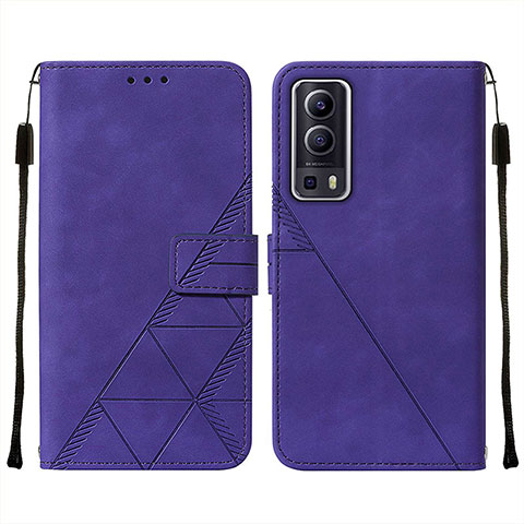 Funda de Cuero Cartera con Soporte Carcasa Y01B para Vivo Y72 5G Morado