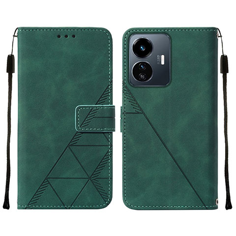 Funda de Cuero Cartera con Soporte Carcasa Y01B para Vivo Y77 5G Verde