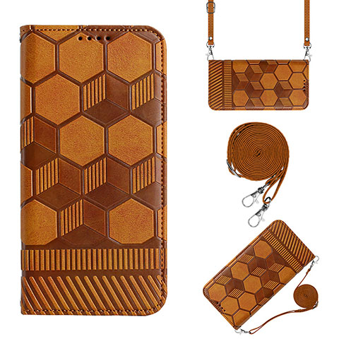 Funda de Cuero Cartera con Soporte Carcasa Y01B para Xiaomi POCO C3 Marron Claro