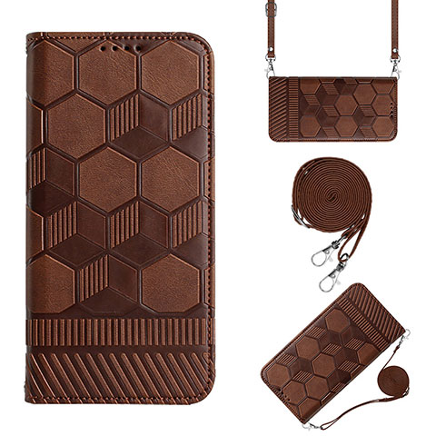 Funda de Cuero Cartera con Soporte Carcasa Y01B para Xiaomi Redmi 10 India Marron