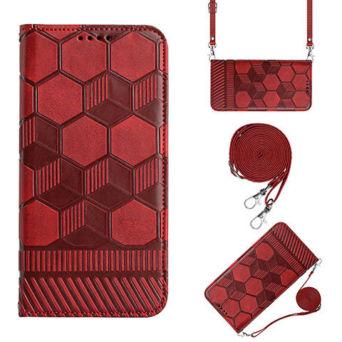 Funda de Cuero Cartera con Soporte Carcasa Y01B para Xiaomi Redmi 10 Power Rojo Rosa