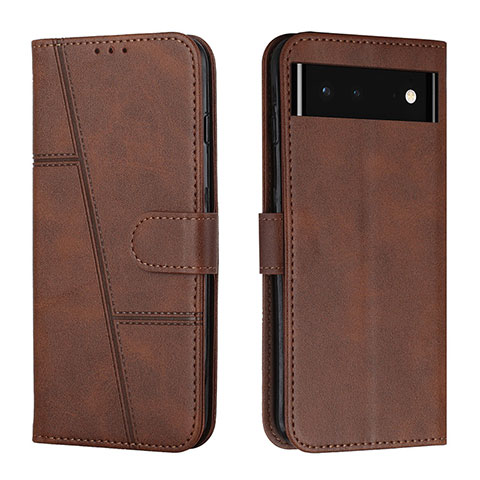 Funda de Cuero Cartera con Soporte Carcasa Y01X para Google Pixel 6 5G Marron