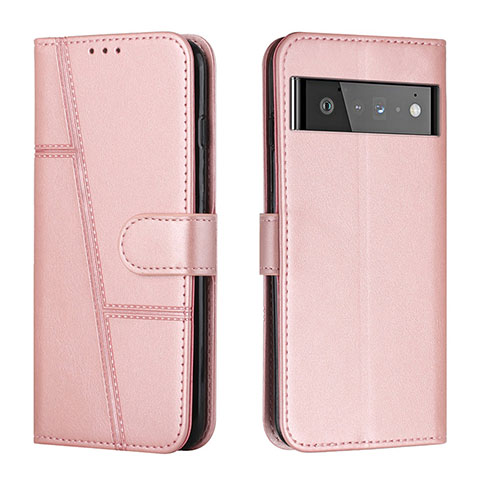 Funda de Cuero Cartera con Soporte Carcasa Y01X para Google Pixel 6 Pro 5G Oro Rosa