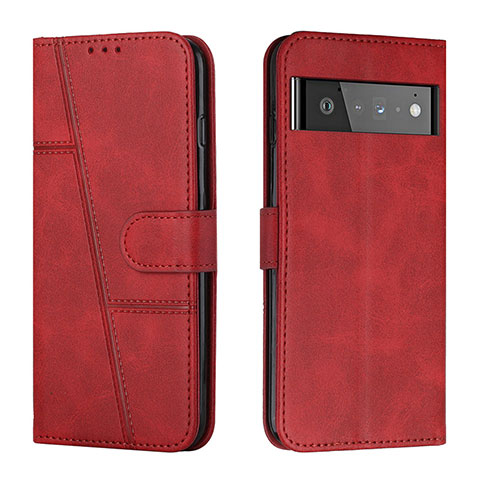 Funda de Cuero Cartera con Soporte Carcasa Y01X para Google Pixel 6 Pro 5G Rojo