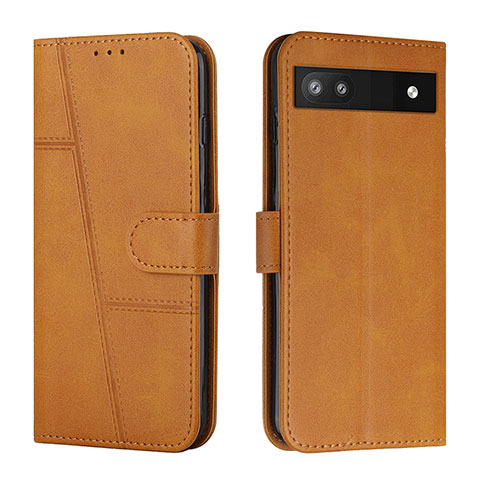 Funda de Cuero Cartera con Soporte Carcasa Y01X para Google Pixel 6a 5G Marron Claro