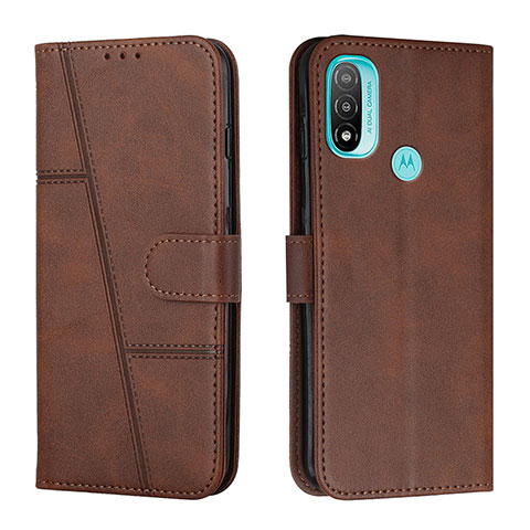 Funda de Cuero Cartera con Soporte Carcasa Y01X para Motorola Moto E20 Marron