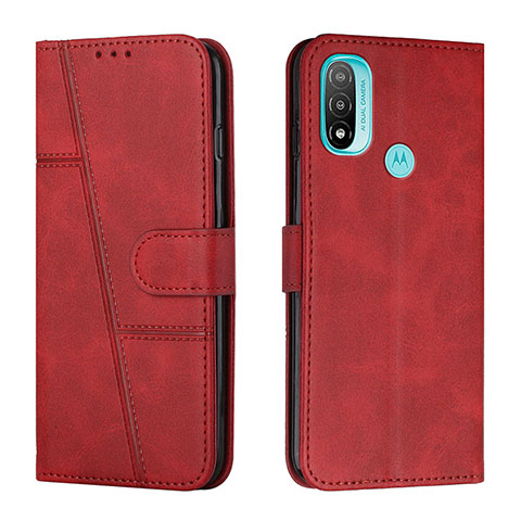 Funda de Cuero Cartera con Soporte Carcasa Y01X para Motorola Moto E20 Rojo