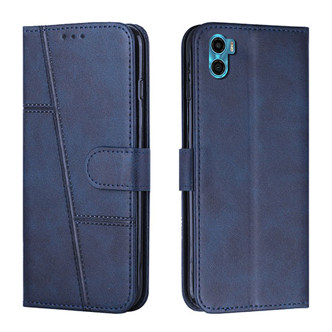 Funda de Cuero Cartera con Soporte Carcasa Y01X para Motorola Moto E22S Azul