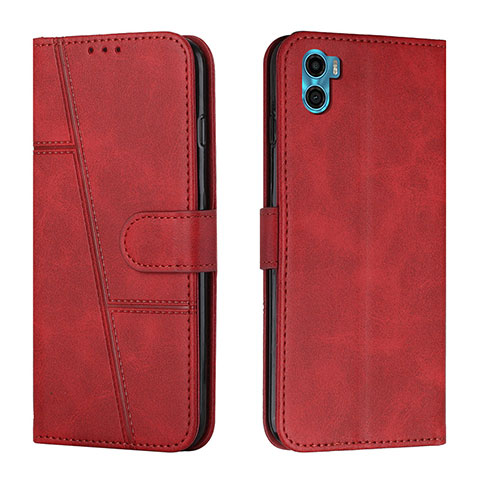 Funda de Cuero Cartera con Soporte Carcasa Y01X para Motorola Moto E22S Rojo