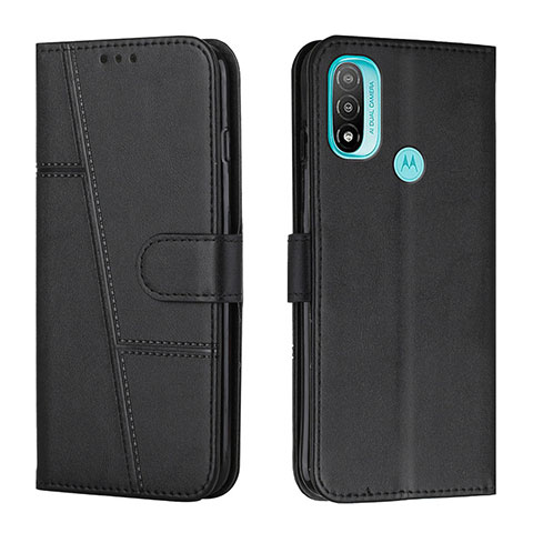 Funda de Cuero Cartera con Soporte Carcasa Y01X para Motorola Moto E30 Negro