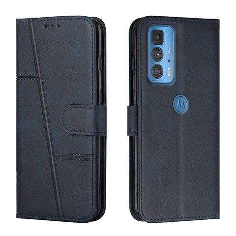 Funda de Cuero Cartera con Soporte Carcasa Y01X para Motorola Moto Edge 20 Pro 5G Azul