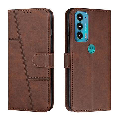 Funda de Cuero Cartera con Soporte Carcasa Y01X para Motorola Moto Edge Lite 5G Marron