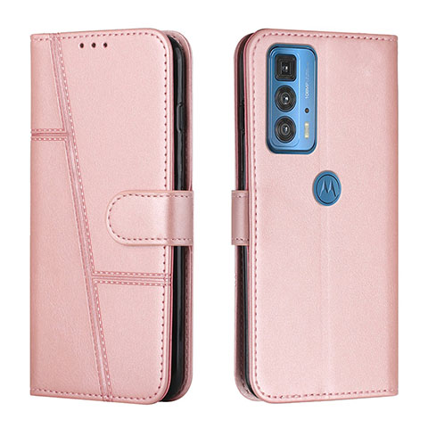 Funda de Cuero Cartera con Soporte Carcasa Y01X para Motorola Moto Edge S Pro 5G Oro Rosa