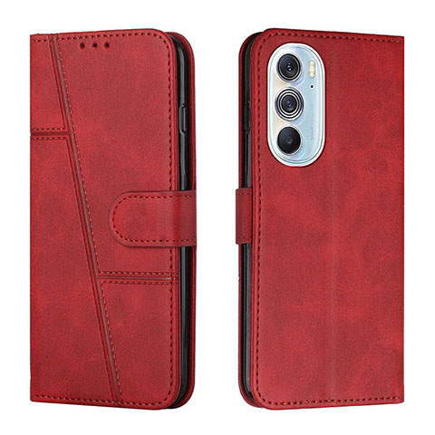 Funda de Cuero Cartera con Soporte Carcasa Y01X para Motorola Moto Edge X30 5G Rojo