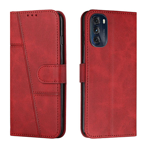 Funda de Cuero Cartera con Soporte Carcasa Y01X para Motorola Moto G 5G (2022) Rojo