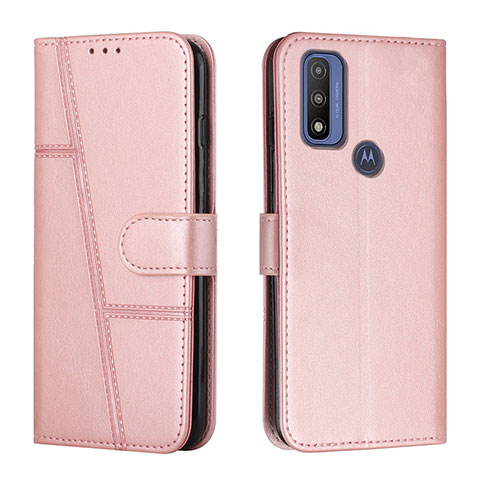 Funda de Cuero Cartera con Soporte Carcasa Y01X para Motorola Moto G Pure Oro Rosa