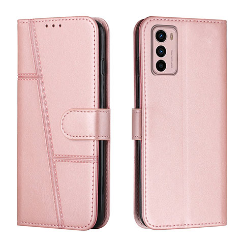 Funda de Cuero Cartera con Soporte Carcasa Y01X para Motorola Moto G42 Oro Rosa