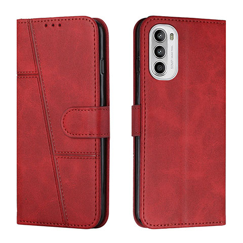 Funda de Cuero Cartera con Soporte Carcasa Y01X para Motorola MOTO G52 Rojo