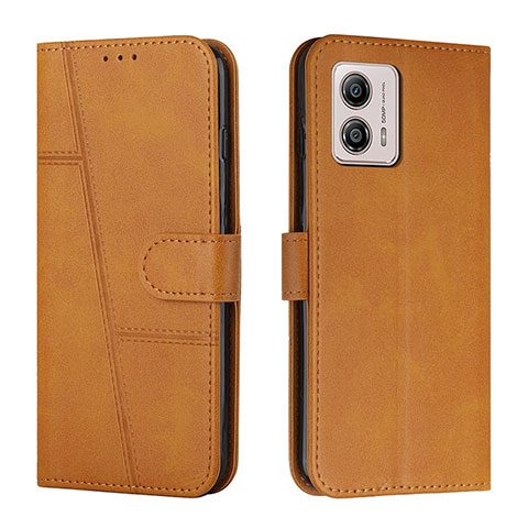 Funda de Cuero Cartera con Soporte Carcasa Y01X para Motorola Moto G53 5G Marron Claro