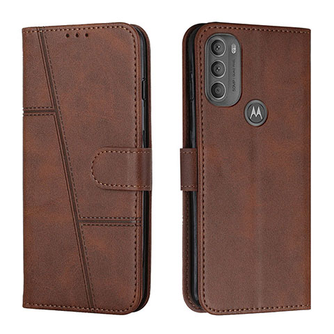 Funda de Cuero Cartera con Soporte Carcasa Y01X para Motorola Moto G71 5G Marron