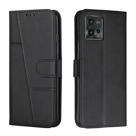 Funda de Cuero Cartera con Soporte Carcasa Y01X para Motorola Moto G72 Negro