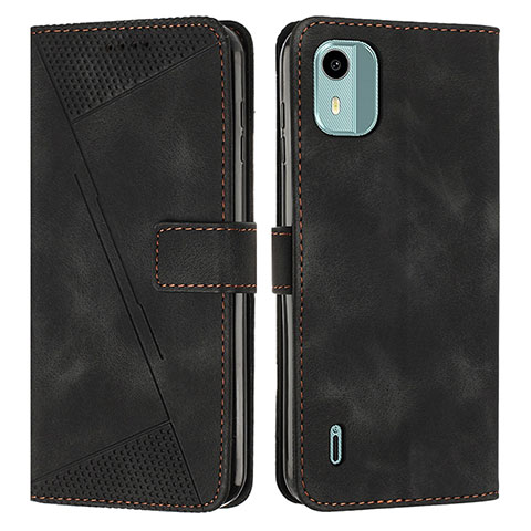 Funda de Cuero Cartera con Soporte Carcasa Y01X para Nokia C12 Plus Negro