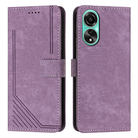 Funda de Cuero Cartera con Soporte Carcasa Y01X para Oppo A18 Morado