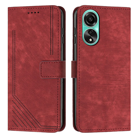 Funda de Cuero Cartera con Soporte Carcasa Y01X para Oppo A18 Rojo